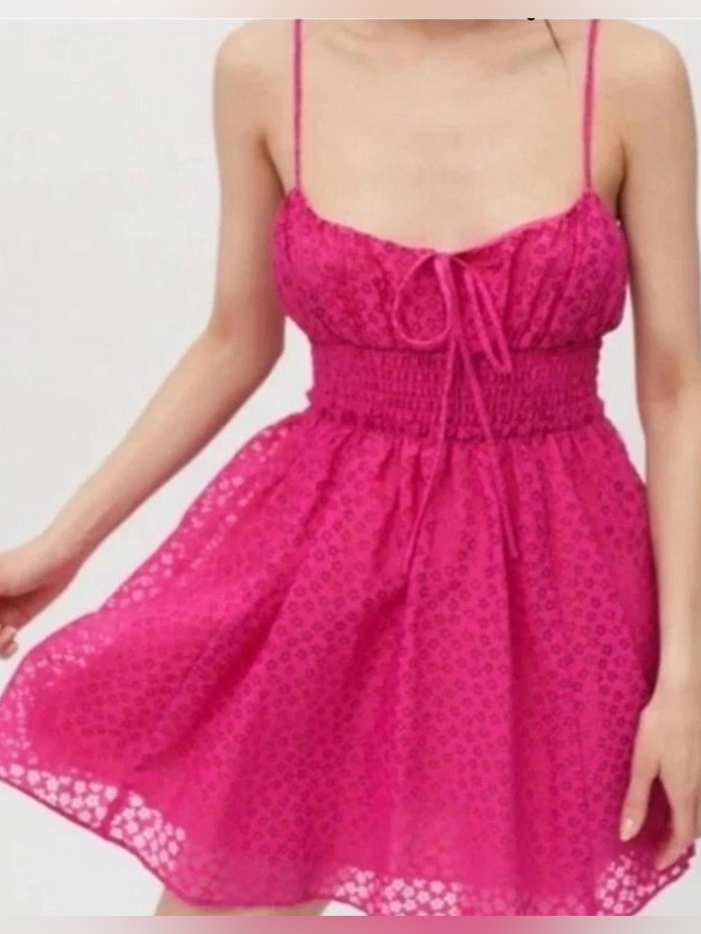 Pink Floral Mini Dress- size Medium- Like NEW